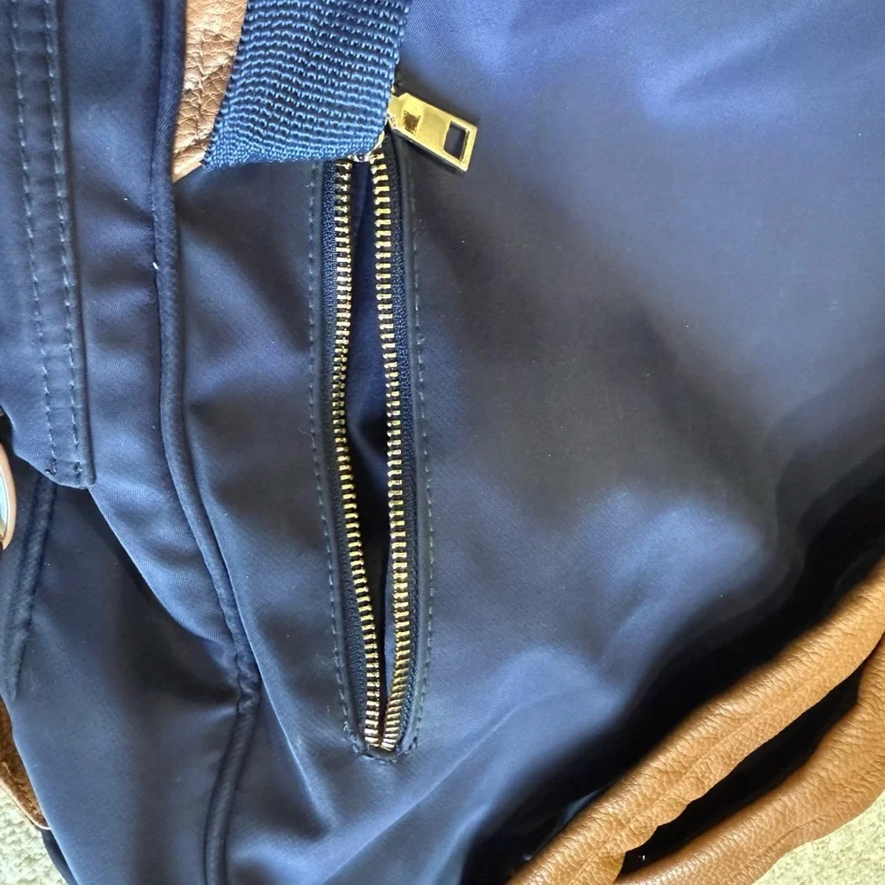 Tommy Bahama Navy and Brown Men's Backpack